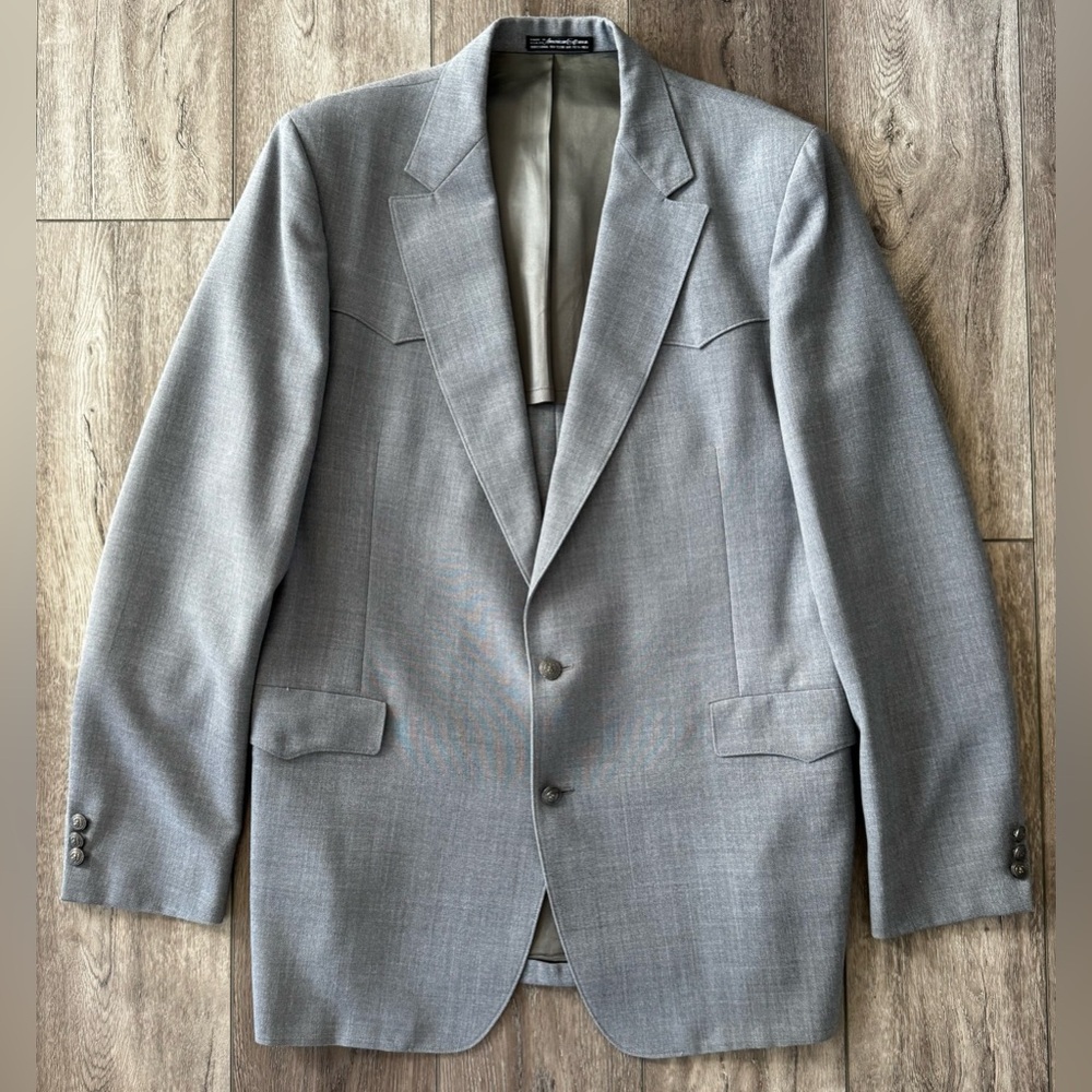 VTG Drysdales Western Suit Jacket 46R USA Cowboy Rockabilly Eagle Emblem Buttons